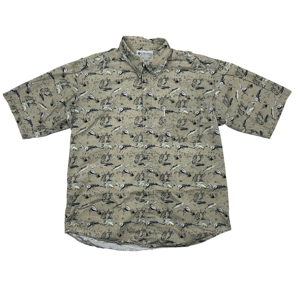 Vintage Columbia Fish Short-Sleeve Button-Down Shirt